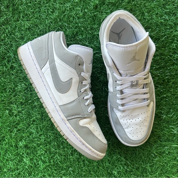 Nike Air Jordan Low White Wolf Grey Aluminum - Picture 10 of 14